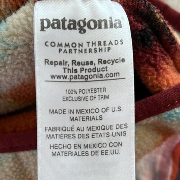 Patagonia Synchilla Snap T Fleece Timber Twist Aztec Pullover Cinder Red Size XS - Picture 13 of 15